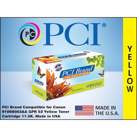 Pci Compatible Canon GPR52 9109B003 Yellow Toner 1115K Yld for ImageRunner C1325iF, C1335iF, C1335iFC 9109B003AA-PCI